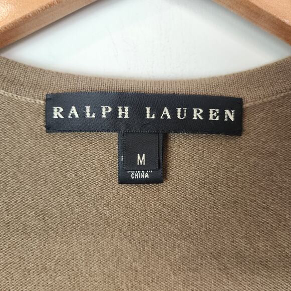 Ralph Lauren Black Label 100% Cashmere Long Cardigan Pockets Brown Size M - Picture 5 of 8
